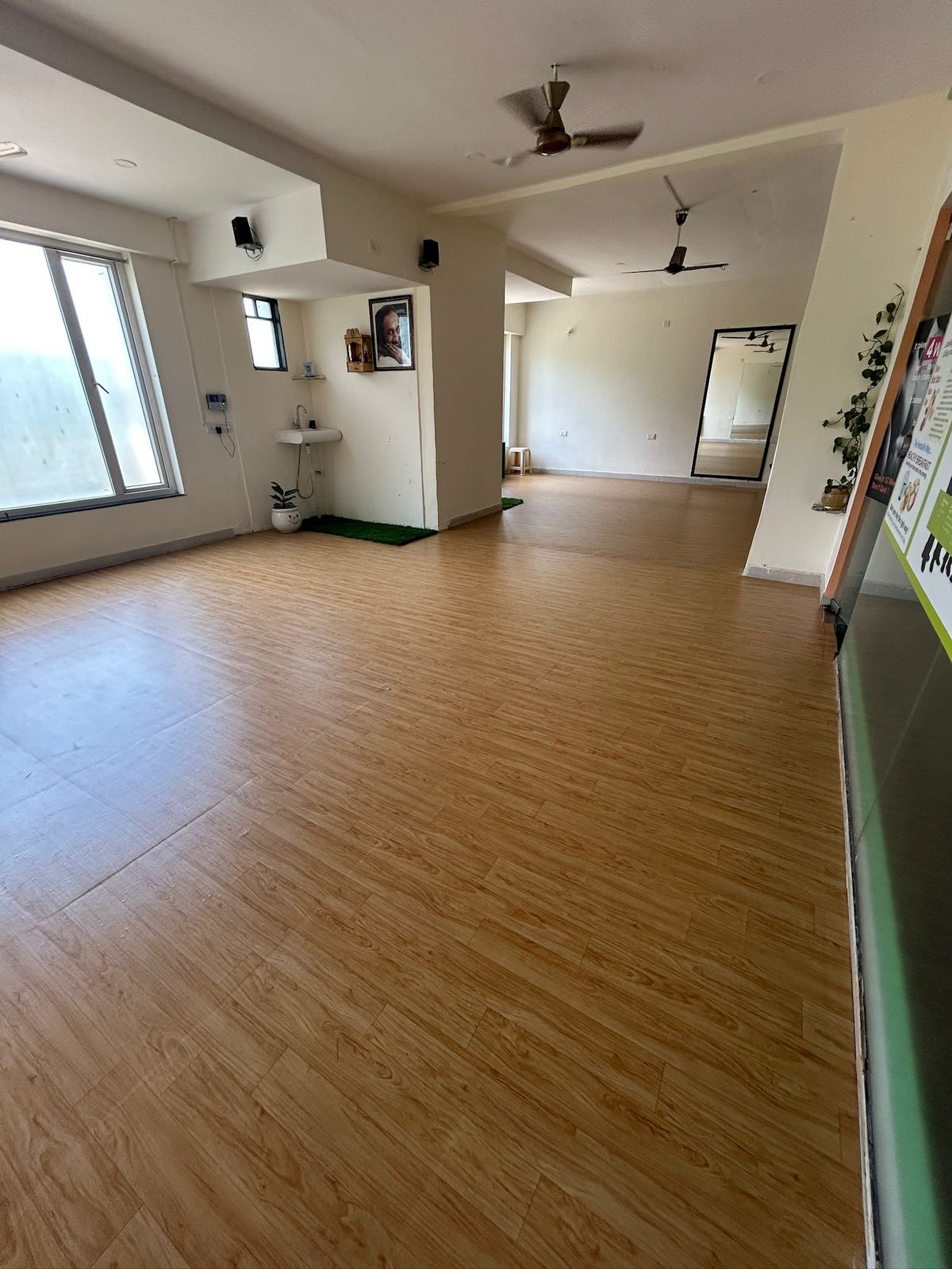 Spacious LiveFit yoga studio interior