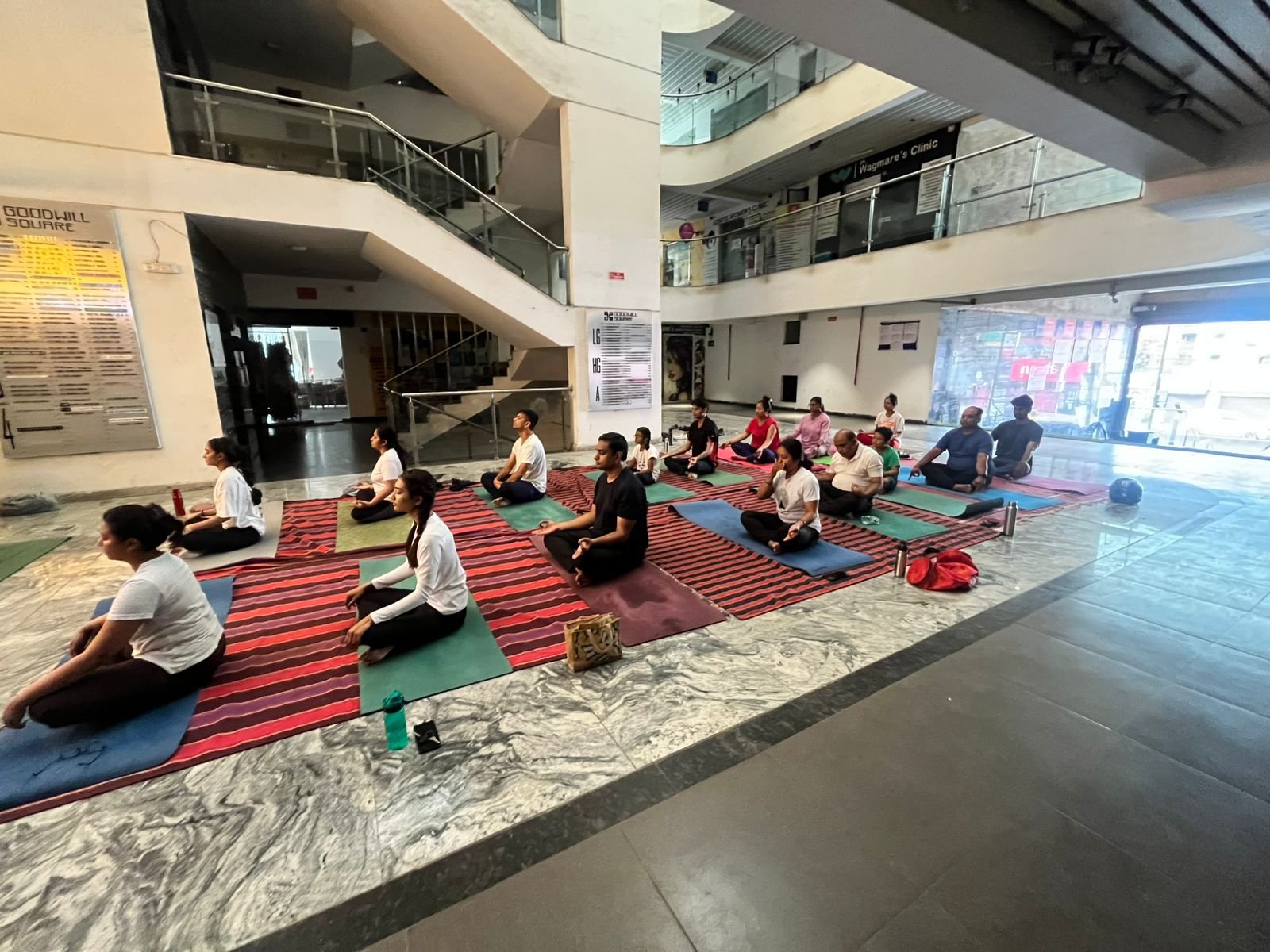 LiveFit group yoga session at Goodwill Square