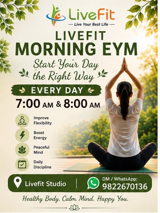 Morning EYM yoga session at LiveFit Studio